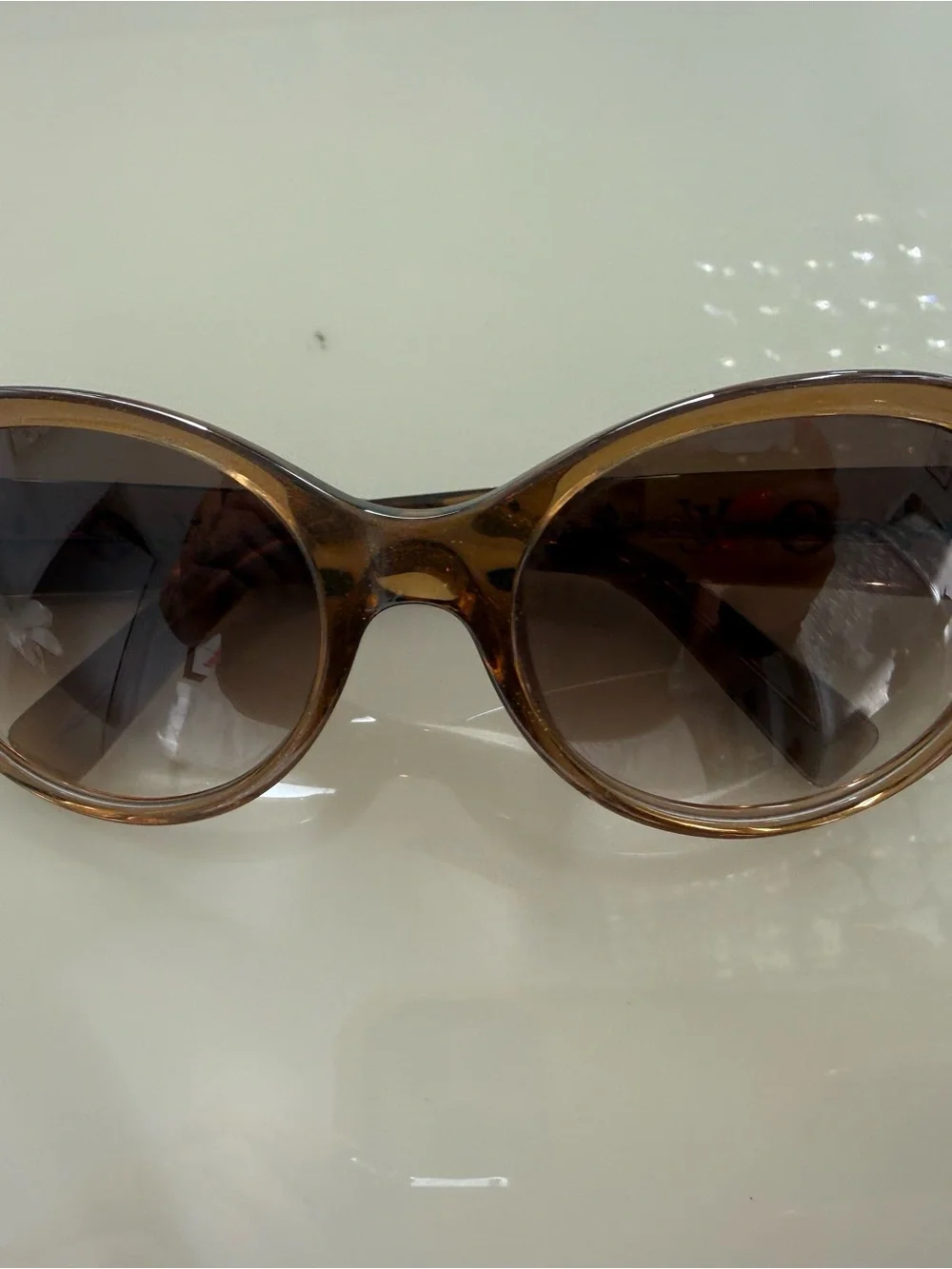 Louis Vuitton Amber Brown Round Sunglasses monogram